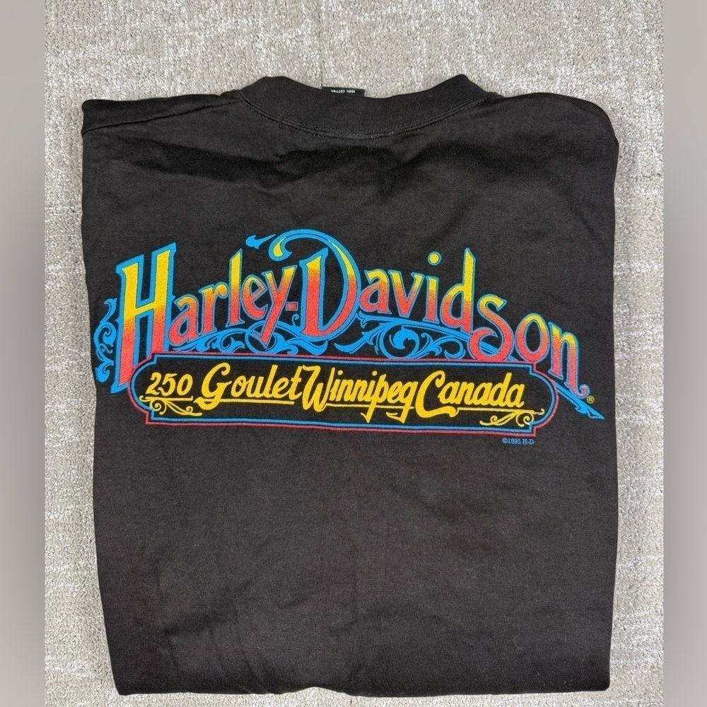 Vintage 90s Harley Davidson Winnipeg Canada Single Stitch Biker T-Shirt Mens XL
